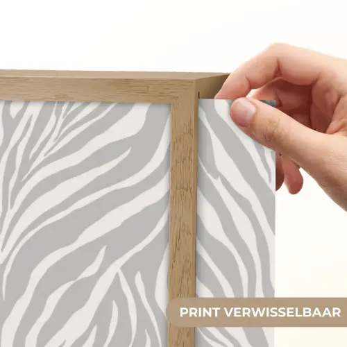 Zebra - Motief - Grijs Light Box met batterij (Wandlamp) middel 907 -USP_websiteprintNL