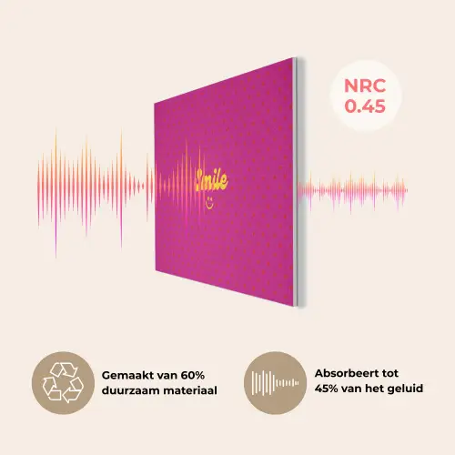 Smile - Stippen - Geel - Smiley - Roze PET vilt klein -USP_NL