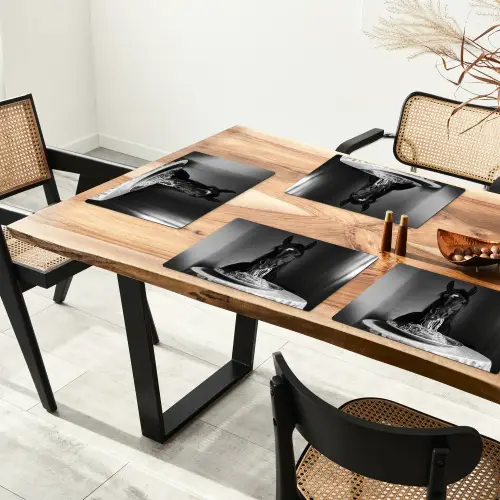 Paard - Bord - Pasta - Tafelkleed - Zwart Wit - Dieren Placemat vinyl groot -zzsfeer4_Kitchenyeah-website