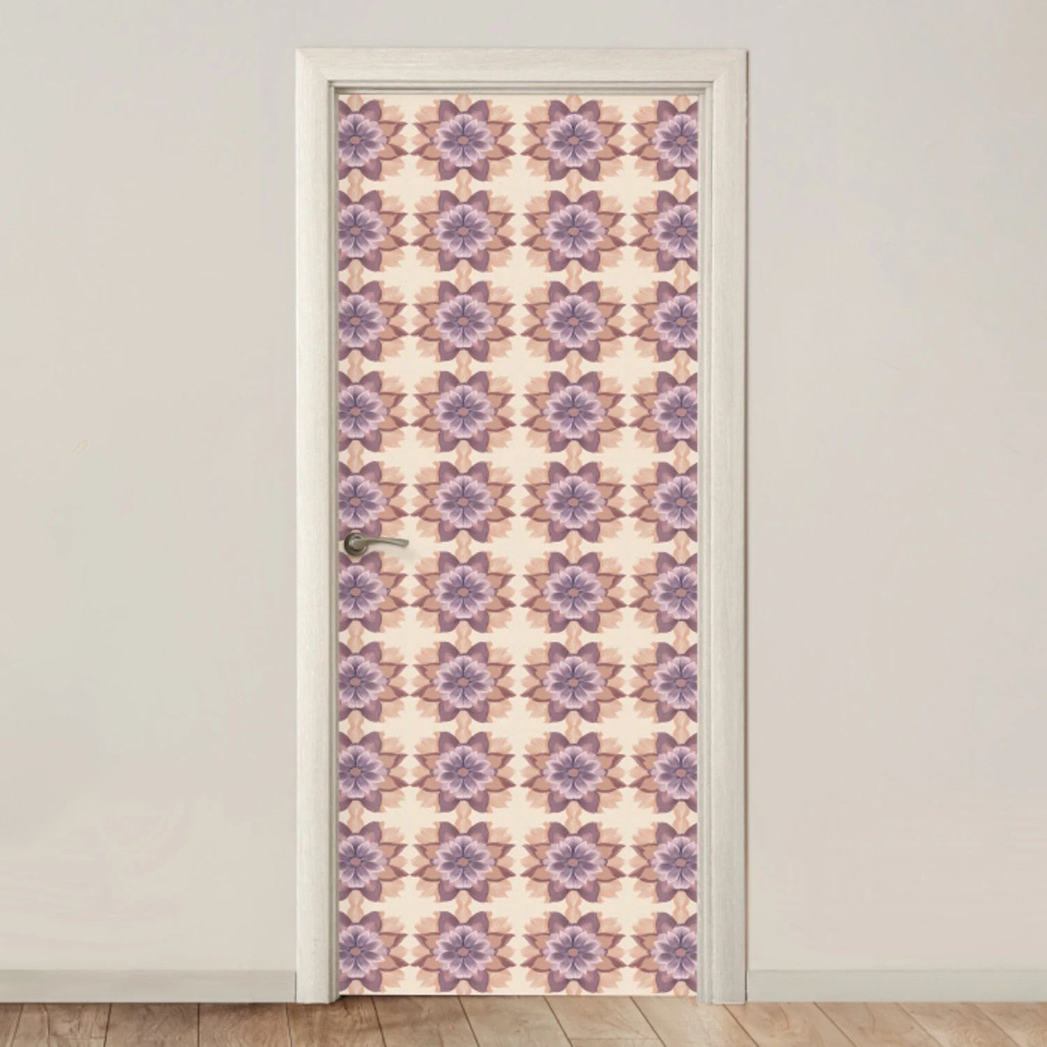 Klassiek - Patroon - Paars deurposter klein 289 -3d_beige