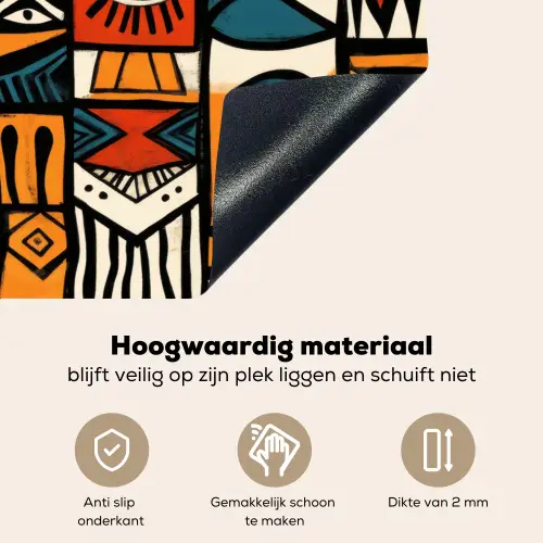Abstract - Gezichten - Mozaïek Inductie beschemer met haakjes klein -ky-onderkant-nl