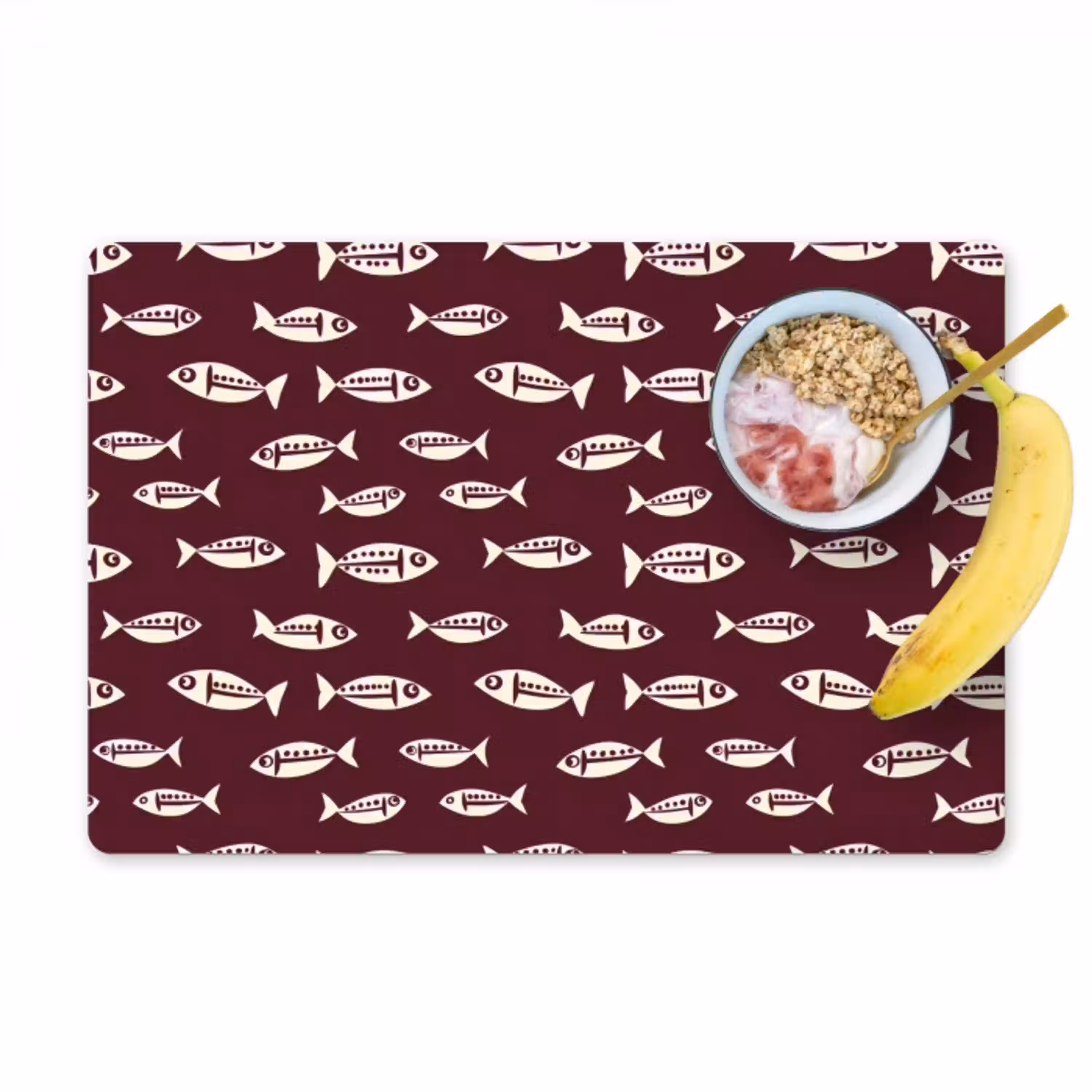 Vissen - Grafisch - Patroon - Donker Placemat vinyl groot 368 -zzzproduct_Kitchenyeah-website