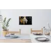 Portret - Leeuw - Abstract - Goud Muursticker klein -eettafel