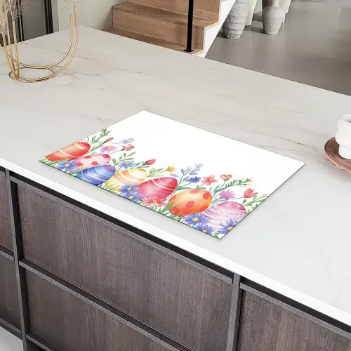 Bloementuin - Kleurrijk - Eieren Inductie beschermer vinyl 3mm klein -sfeer8