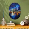 Skyline Toronto - Modern - Stadslicht - Blauw Wandcirkel Ovaal Forex klein -sfeer2