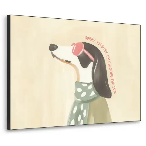 Quote - Hond - Zonnebril Textielframe zwart klein -3d