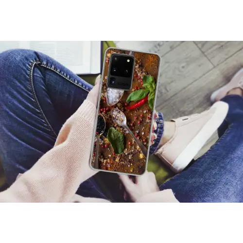Specerijen - Kruiden - Lepels - Zout - Bruin - Keuken Telefoonhoesje Samsung Galaxy S20 Ultra klein -handS20Ultra