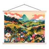 Zonlicht - Heuvels - Wolkenlucht textielposter latten blank klein -3d