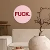 Statement - Krachtig - Roze Wandcirkel kunststof plaat 5mm dik klein -sfeer1