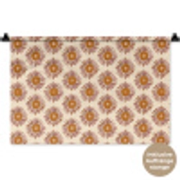 Patroon - Retro - Bruin Wandkleed katoen klein 269 -t3d_DE