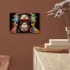 Chimpansee - Aap - dieren - Graffiti - Bril - Koptelefoon - Kleuren aluminium wit klein -sfeer4