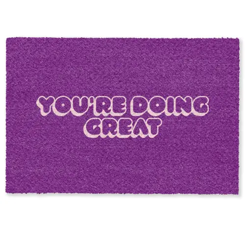 You're doing great - Paars - Bubble letters Deurmat klein -zkaufland3d