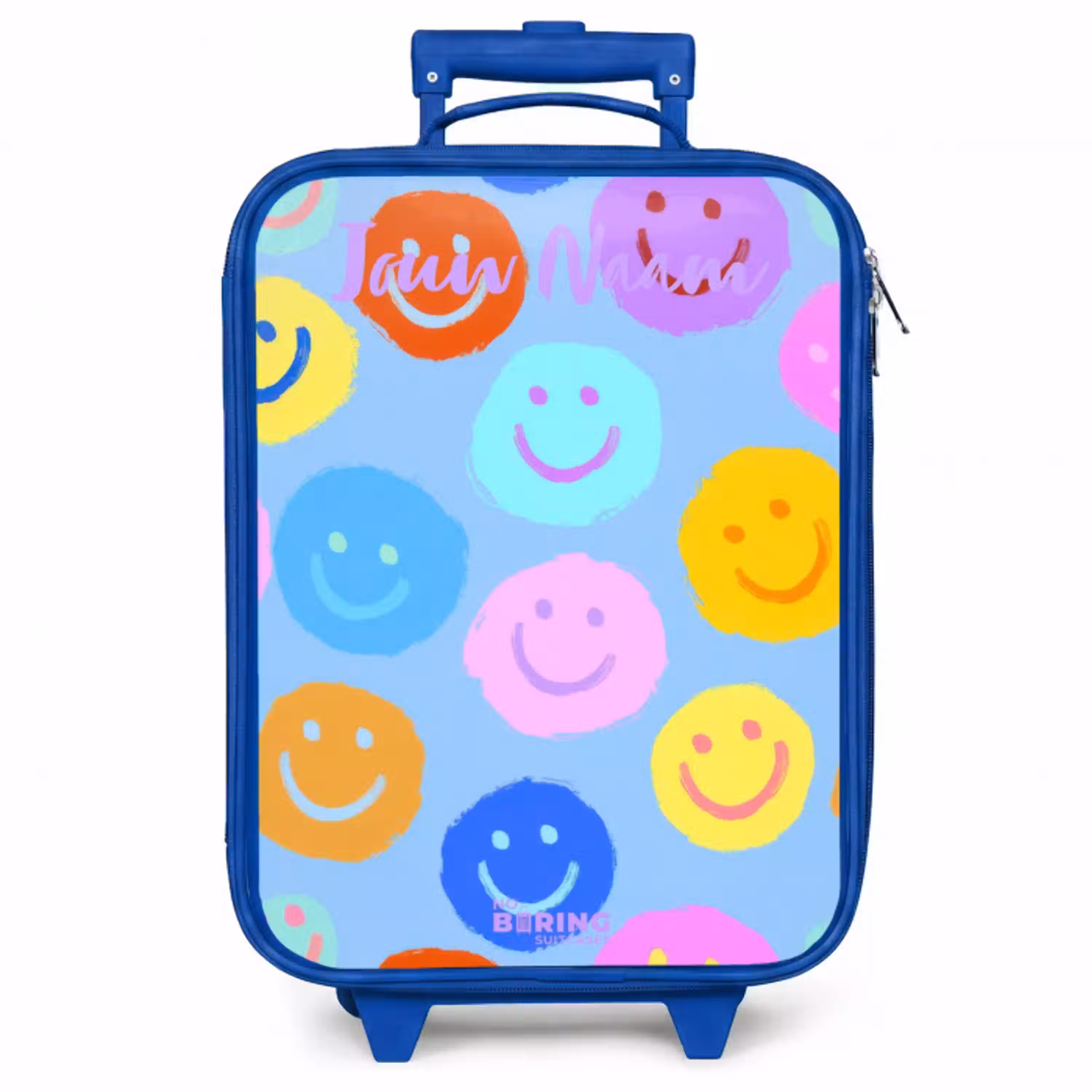 Vrolijk patroon van smileys Kinderkoffer - Blauw klein -zzz_website3d