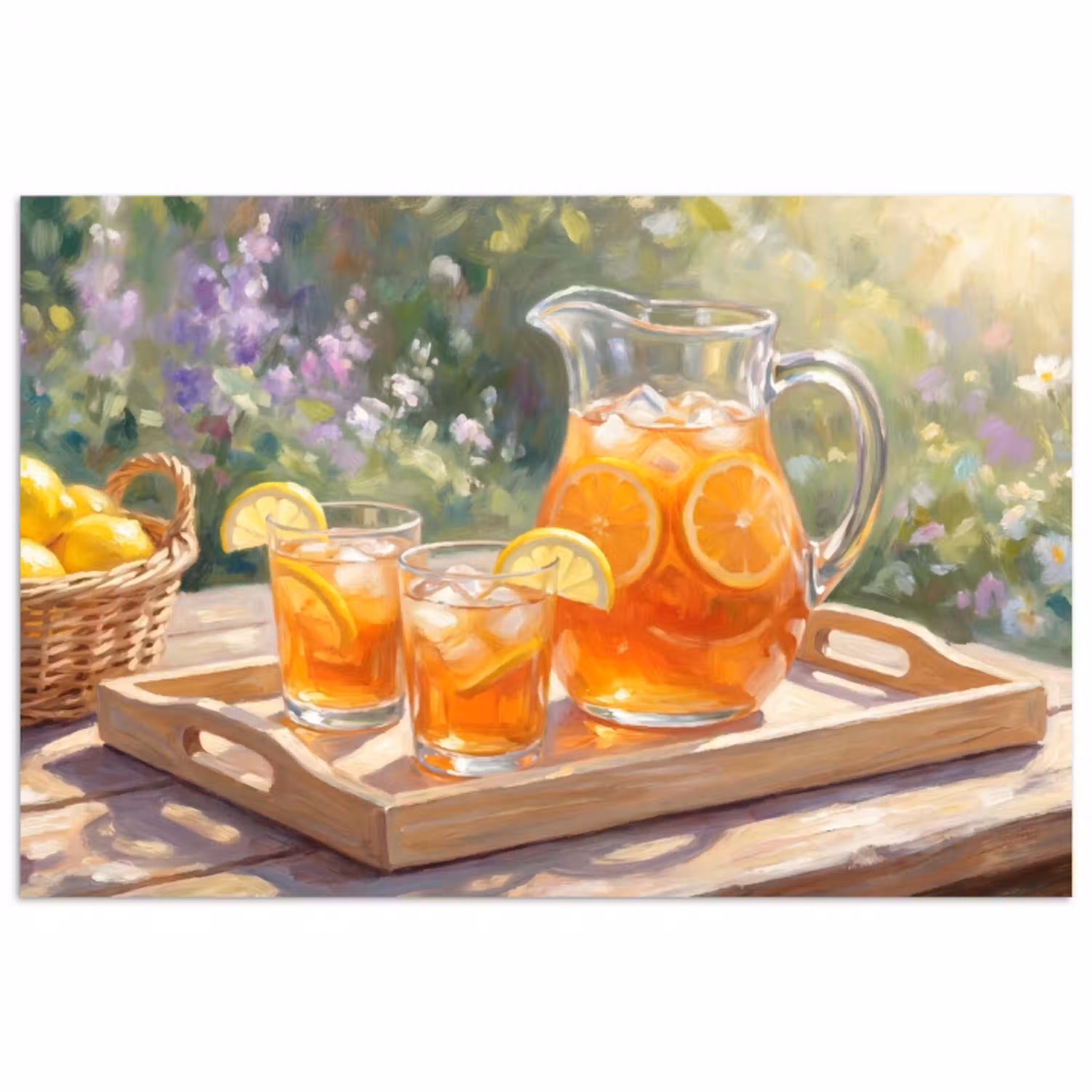 Drank - Citroen - Zomer - Tuin - Geel poster papier klein -3d