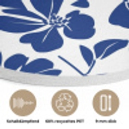 Floraal - Modern - Blauw Akoestische PET Vilt - Rond klein 838 -closeup_DE