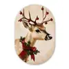 Gewei - Kerst - Rendier - Rood Wandcirkel Ovaal Forex klein -3d