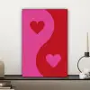 Minimalistisch - Rood - Roze - Hartjes canvas 2cm klein -sfeer6