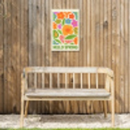 Illustratie - Bloemen - Quote - Kleurrijk Tuinposter op houten frame 2 cm dik klein -sfeer4