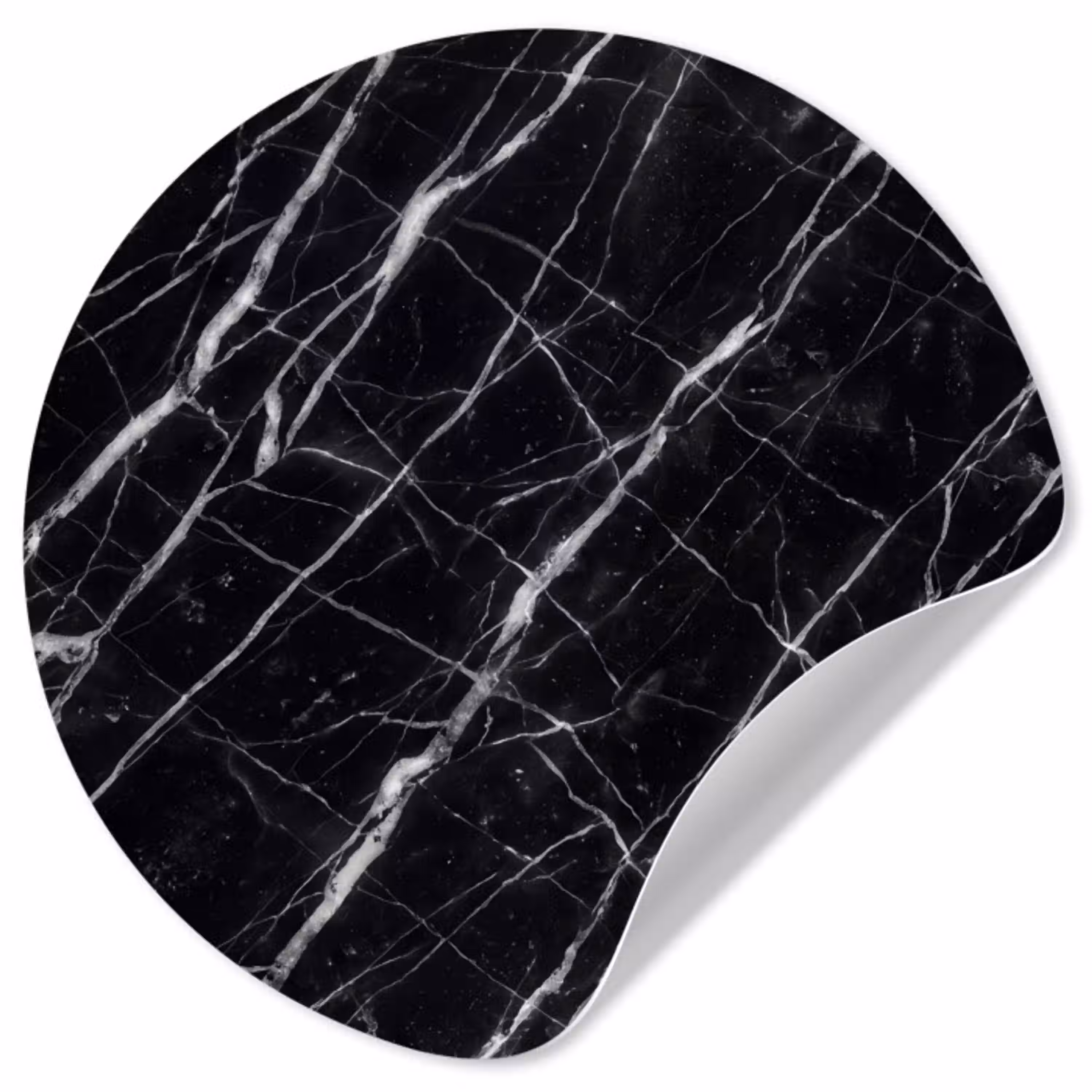 Marmer - Aders - Abstract - Zwart Wandcirkel behangsticker klein -3d