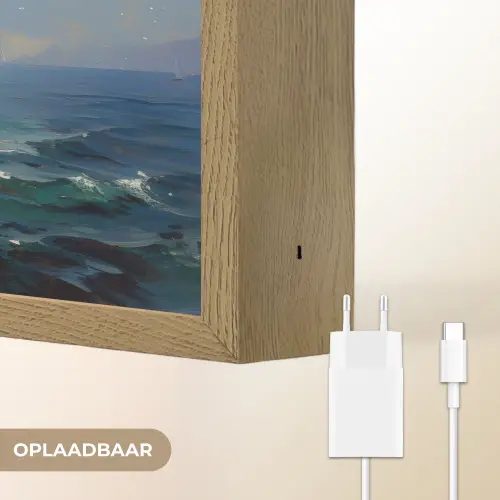 Zeilschip - Zee - Rotsen - Wolken Light Box met batterij (Wandlamp) middel -USP_websiteoplaadbaarNL