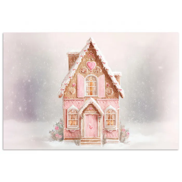 Huisje - Suiker - Pastel poster papier klein -3d