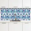 Bloemen - Patronen - Blauw keuken achterwand 2 middel 871 -3d