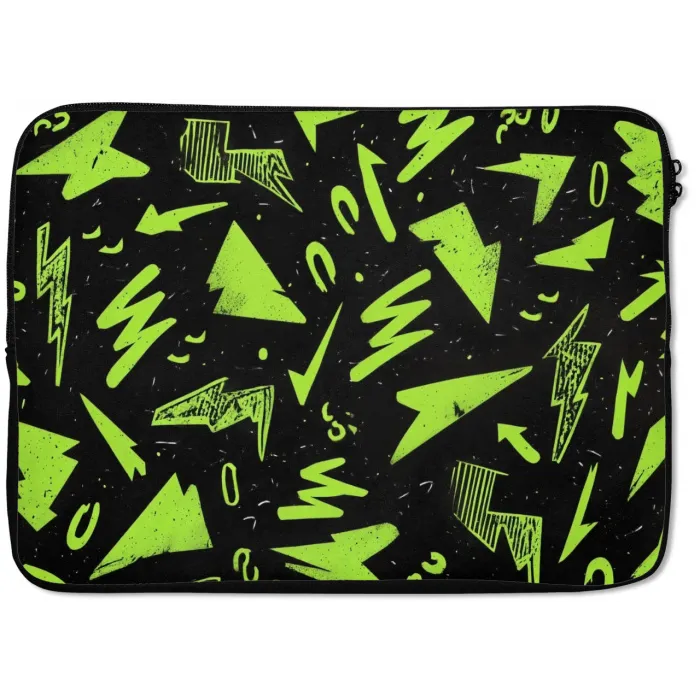 Gaming - Vormen - Pijlen - Abstract - Zwart laptophoes neopreen klein -zkaufland3dotto