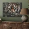 Tijger - Dieren - Portret - Luxe - Zwart PET vilt klein -sfeer2
