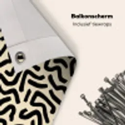 Abstract - Lijnen - Zwart Balkonbeschermer Duitsland klein 596 -closeup_NL