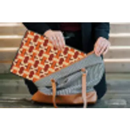 Geometrisch - Retro - Oranje laptophoes neopreen klein 279 -tas