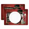 Klassiek - Kerstgroet - Sneeuwpop - Rood Placemat vinyl groot -zzsfeer2_Kitchenyeah-website