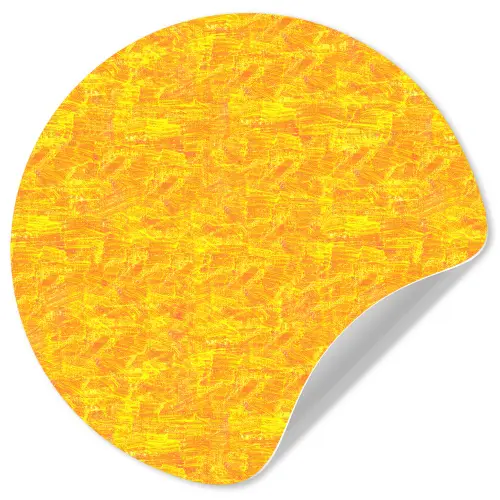 Verf - Texturen - Kwasten - geel Wandcirkel behangsticker klein 186 -3d