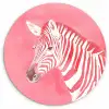 Zebra - Pink - Verf Wandcirkel kunststof plaat 5mm dik klein -3d