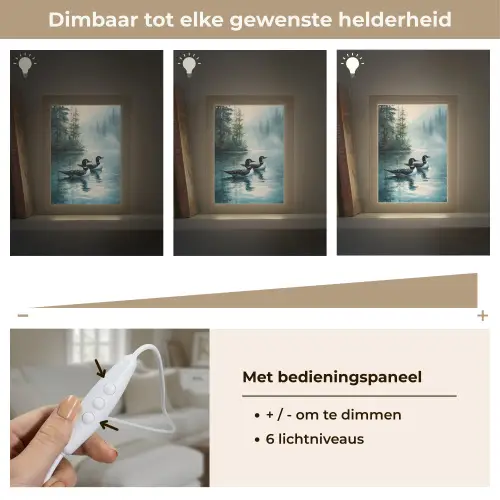 Bos - Water - Eenden - Mistig Light Box met kabel (Tafellamp) klein -USP_dimbaarNL