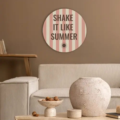 Zomer - Quote - Strepen Akoestische PET Vilt - Rond klein -sfeer1