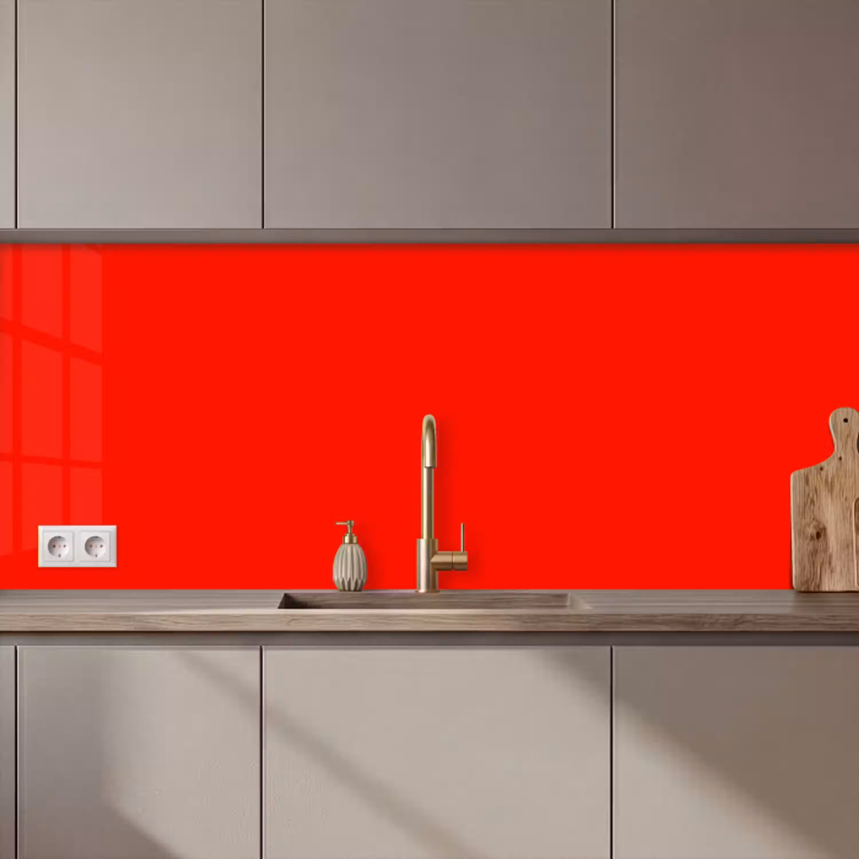 Vibrant - Vermilion - Rood keuken achterwand 2 middel 871 zz_3dshopping