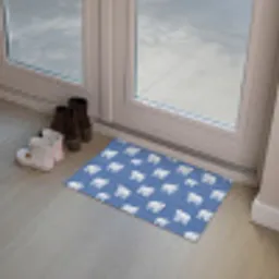 IJsbeer - Patroon - Blauw Deurmat klein 898 -sfeer3