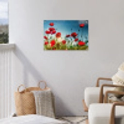 Klaprozen in tegenlicht tuinposter los doek klein -sfeer8