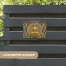 Gouden Boeddha-reliëf tuinposter los doek klein -sfeer3