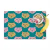 Kattengezichten - Sterren - Turquoise Placemat vinyl groot 368 -zzzproduct_Kitchenyeah-website