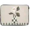Vaas - Geruit - Groen - Bloem laptophoes neopreen klein -zkaufland3dotto