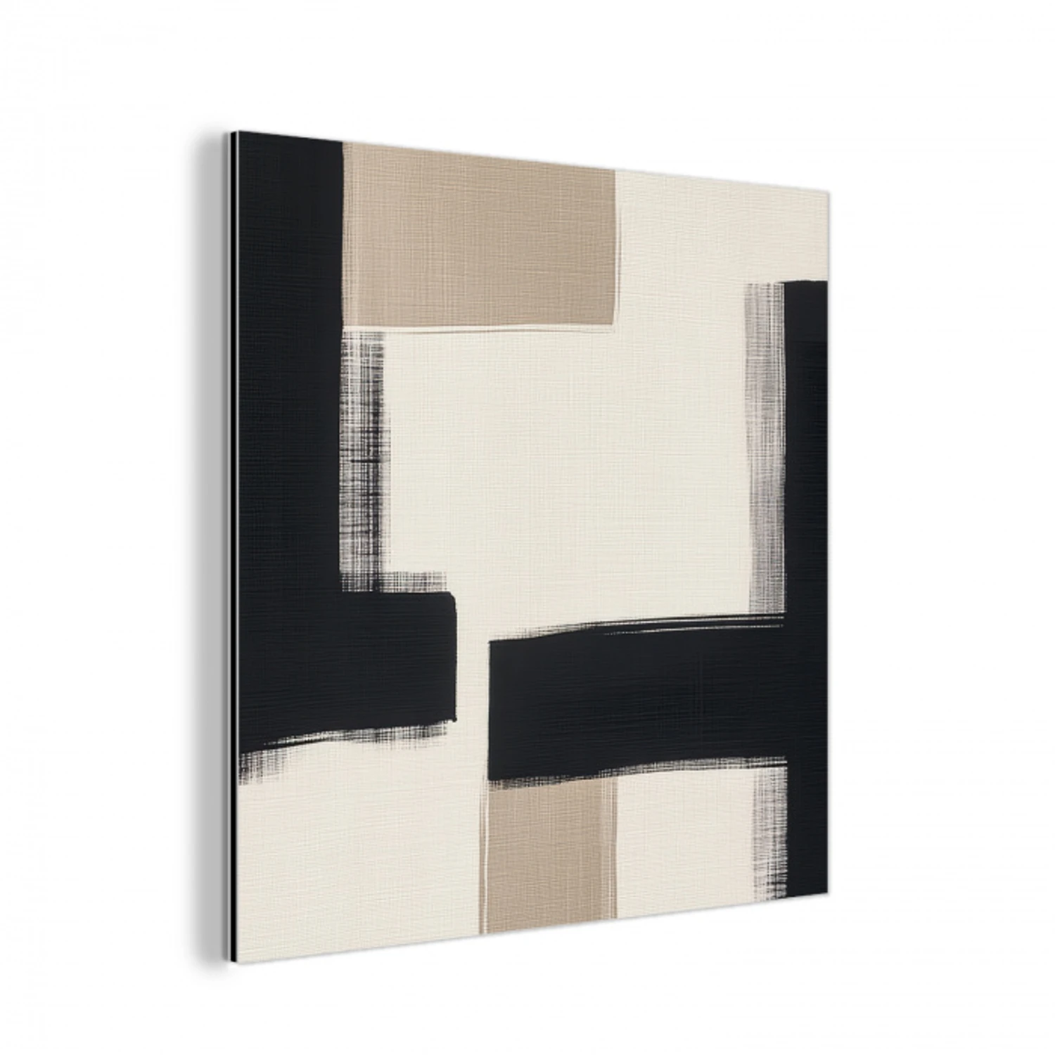 Zwart - Abstract - Japandi aluminium wit klein -3d