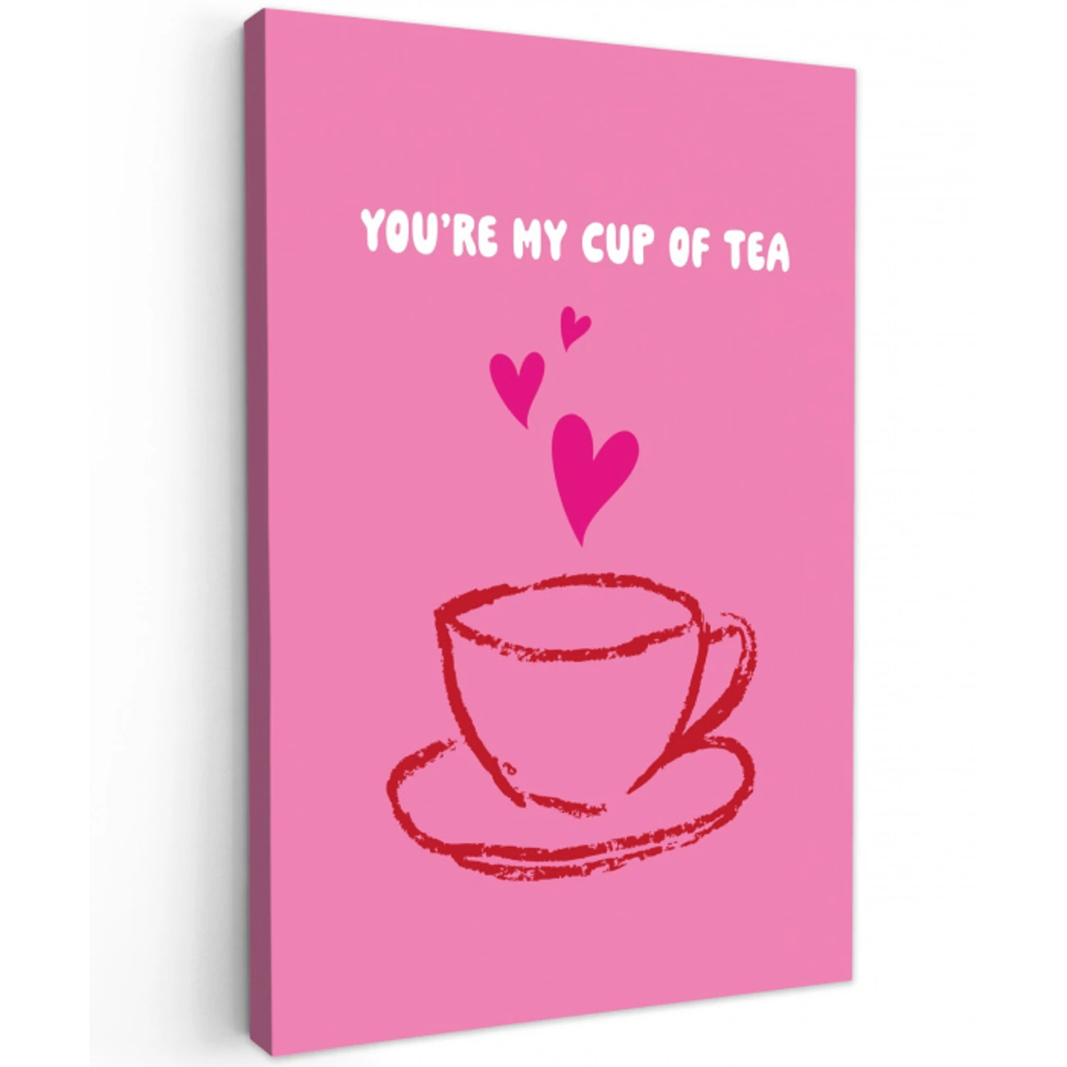 Thee - Roze - Valentijn - Tekst canvas 2cm klein -z3d