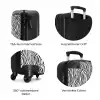 Zwart wit zebrapatroon met golvende strepen NBS - Handbagage koffer - Volwassenen Unisex middel zzzzzzzbolletjes_DE