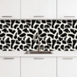 Dierenpatroon - Vlekken - Zwart - Wit keuken achterwand 2 middel 871 -3d