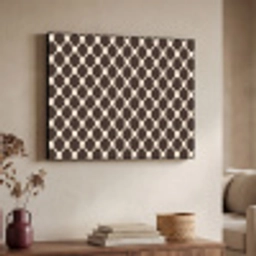 Bruin - Ruitpatroon - Geometrisch Textielframe zwart klein 947 -sfeer3