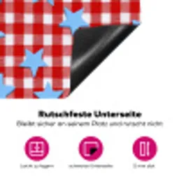 Ruit - Sterren - Rood Inductie beschermer vinyl 3mm klein 276 -zzzzzzz-lf-onderkant
