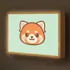 Rode panda - Groen - Cartoon Light Box met batterij (Wandlamp kind) middel -z3d_website