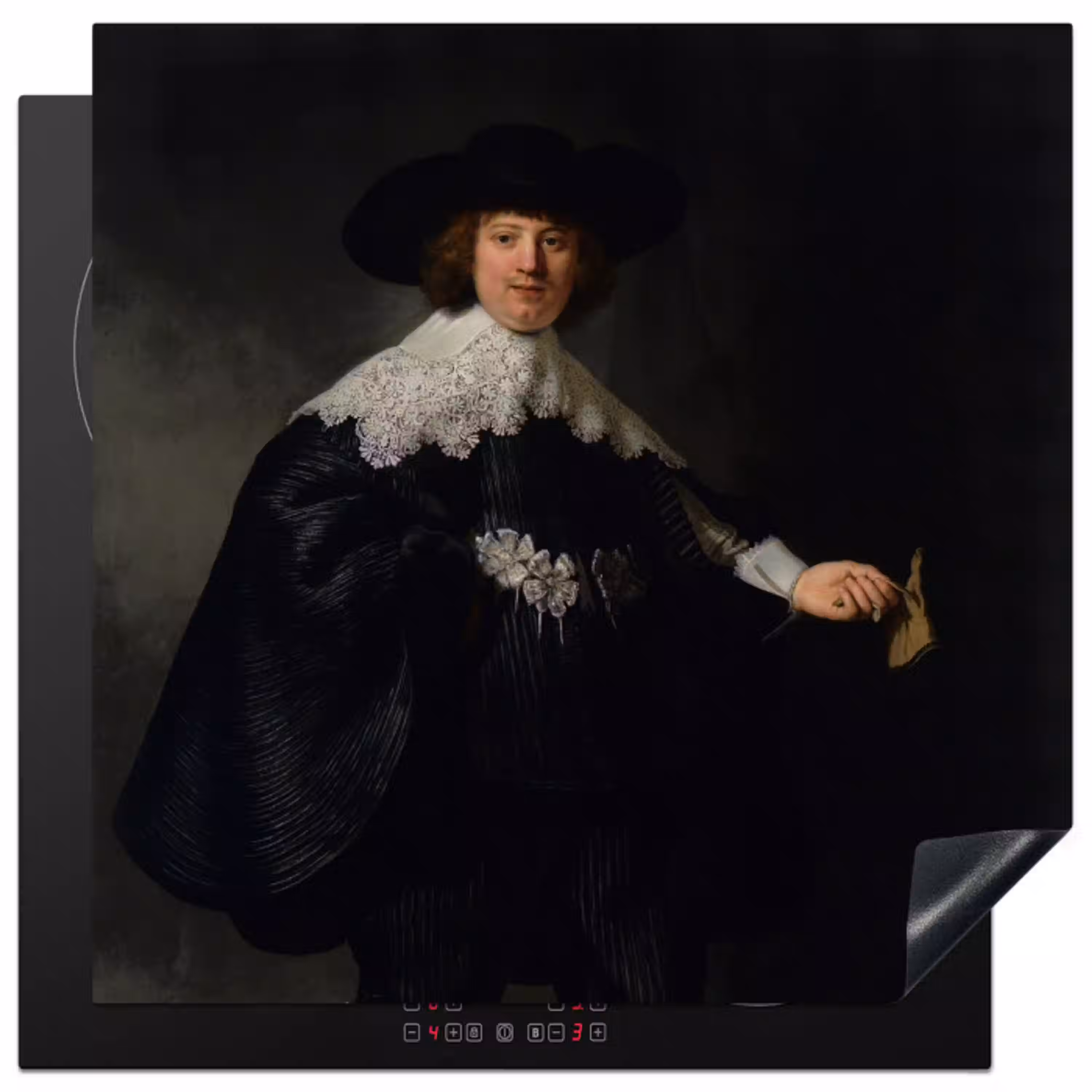 Das Hochzeitsbildnis von Marten Soolmans - Rembrandt van Rijn Inductie beschermer vinyl 3mm middel -3d