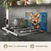 Kat - Kleurrijk - Oranje - Blauw keuken achterwand spatscherm klein -usp_NL